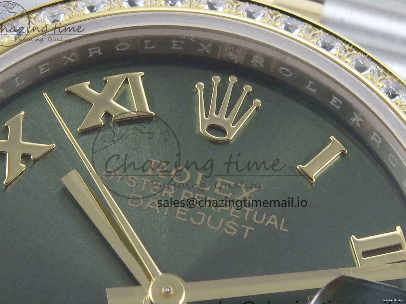 0403 StreetReady DateJust 31 278383RBR ARF 1:1 Best Edition 904L Steel Green Roman Diamonds Dial Diamonds Bezel on SS YG Jubilee Bracelet ETA 418